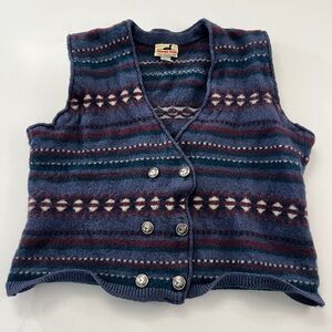 Vintage Winona Knits 100% Wool Women’s Vest, made in Minnesota, size XL